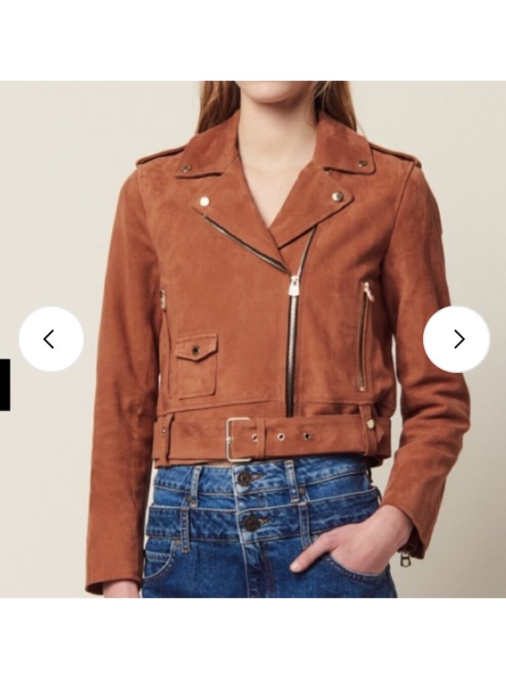 Sandro Terracota Moto jacket